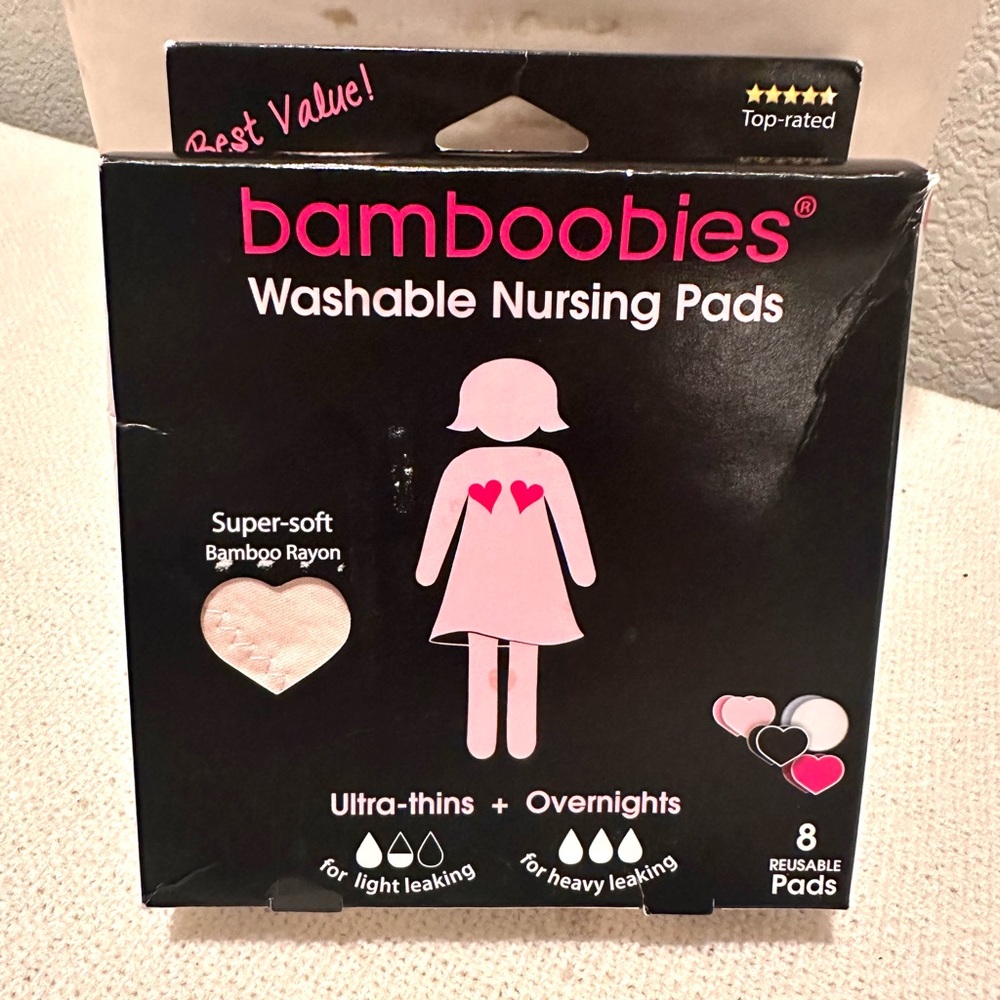 BAMBOO Nursing Pads in Pink and Blue